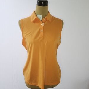 Gymshark Vibrant Orange Sleeveless Polo Top
